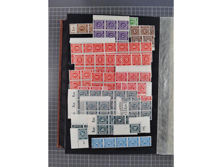 1945/48, Kontrollrat und Bizone, postfrische, ungebrauchte und gestempelte reichhaltige Partie in vier Steckbüchern, dabei me