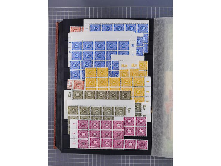 1945/48, Kontrollrat und Bizone, postfrische, ungebrauchte und gestempelte reichhaltige Partie in vier Steckbüchern, dabei me