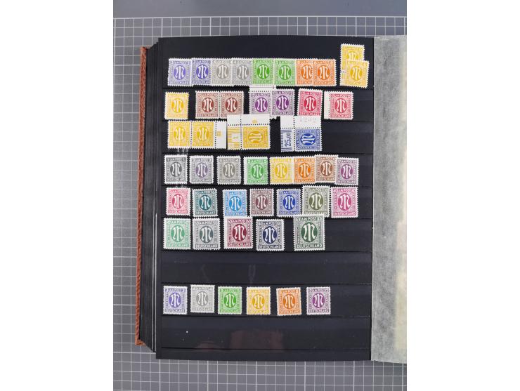 1945/48, Kontrollrat und Bizone, postfrische, ungebrauchte und gestempelte reichhaltige Partie in vier Steckbüchern, dabei me