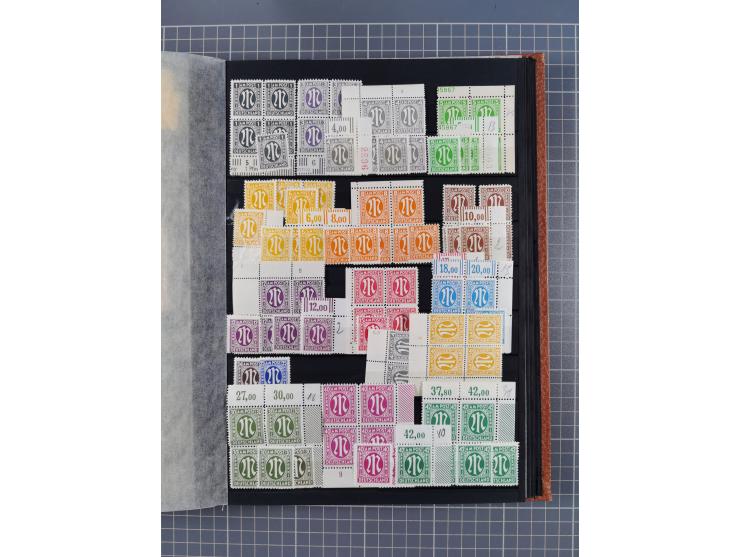 1945/48, Kontrollrat und Bizone, postfrische, ungebrauchte und gestempelte reichhaltige Partie in vier Steckbüchern, dabei me