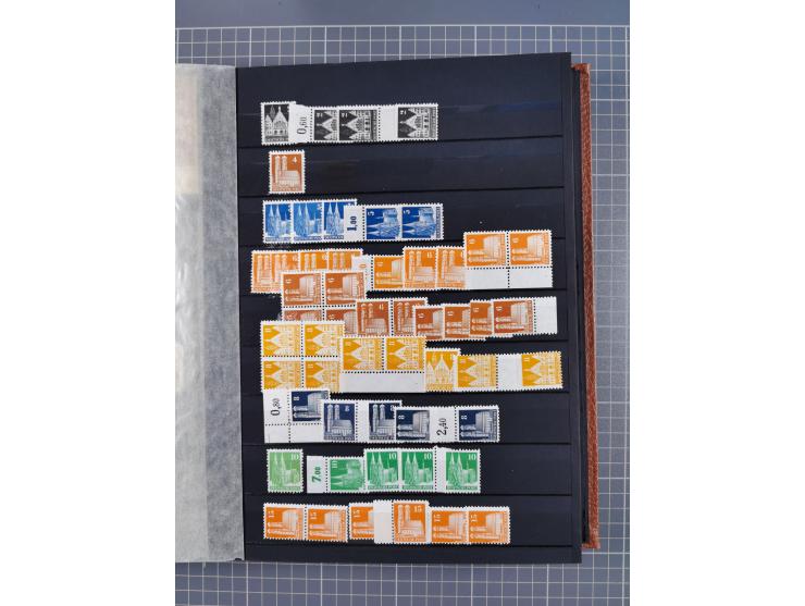 1945/48, Kontrollrat und Bizone, postfrische, ungebrauchte und gestempelte reichhaltige Partie in vier Steckbüchern, dabei me