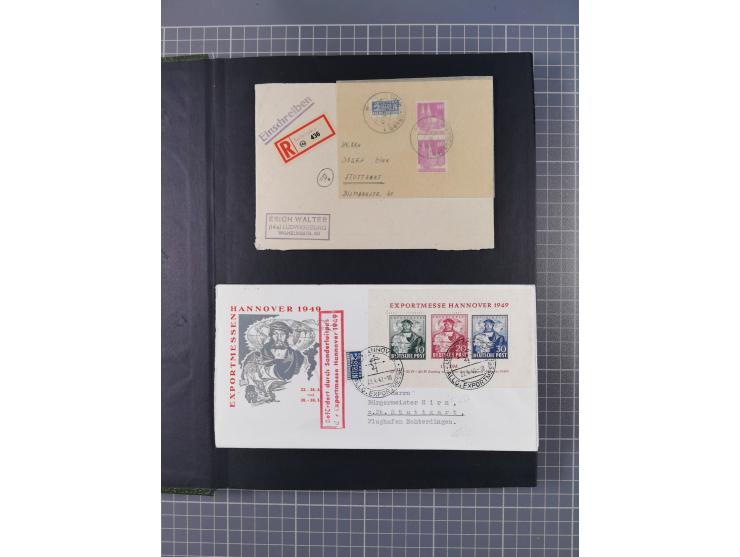 1945/48, Kontrollrat und Bizone, postfrische, ungebrauchte und gestempelte reichhaltige Partie in vier Steckbüchern, dabei me