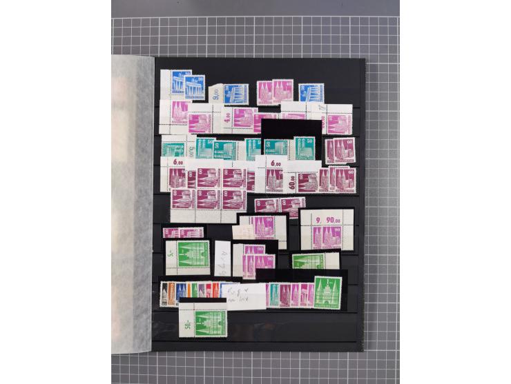 1945/48, Kontrollrat und Bizone, postfrische, ungebrauchte und gestempelte reichhaltige Partie in vier Steckbüchern, dabei me