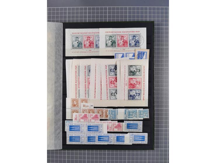 1945/48, Kontrollrat und Bizone, postfrische, ungebrauchte und gestempelte reichhaltige Partie in vier Steckbüchern, dabei me