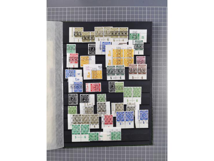 1945/48, Kontrollrat und Bizone, postfrische, ungebrauchte und gestempelte reichhaltige Partie in vier Steckbüchern, dabei me