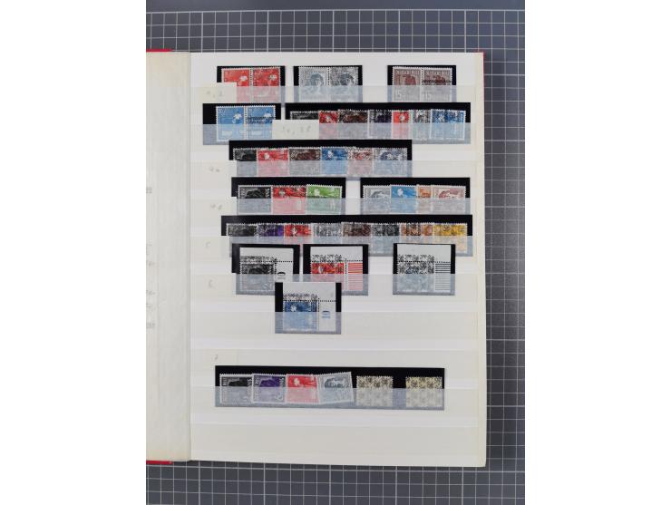 1945/48, Kontrollrat und Bizone, postfrische, ungebrauchte und gestempelte reichhaltige Partie in vier Steckbüchern, dabei me