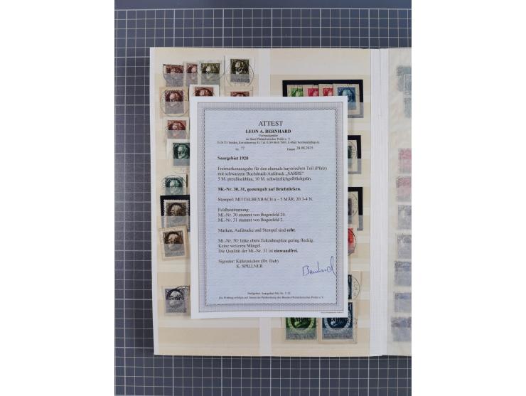 1920/59, postfrische, ungebrauchte und gestempelte interessante Partie in 2 Steckbüchern, dabei diverse Sätze Mi. 1-17, 30 (4