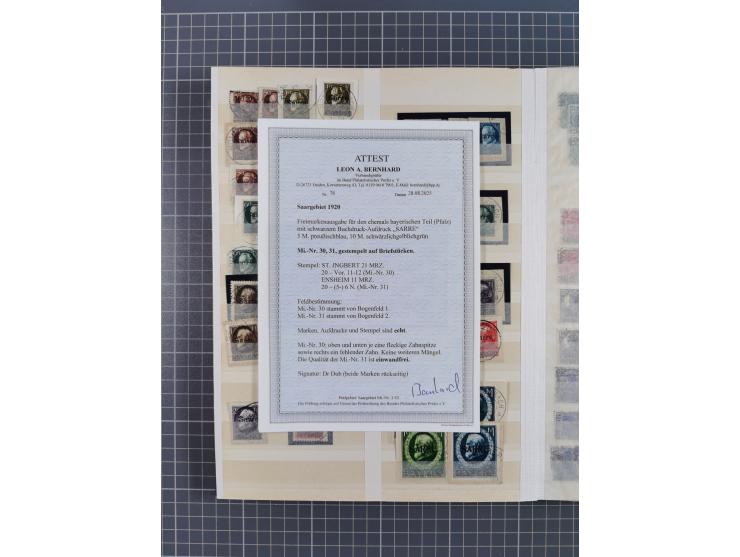1920/59, postfrische, ungebrauchte und gestempelte interessante Partie in 2 Steckbüchern, dabei diverse Sätze Mi. 1-17, 30 (4