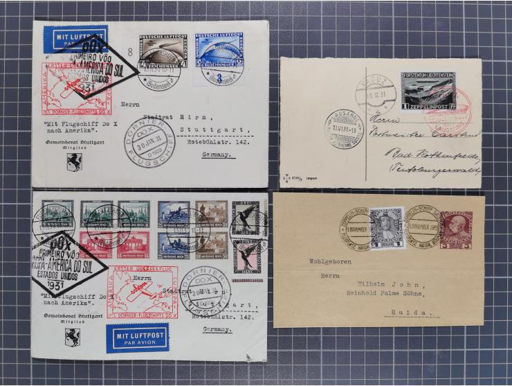 1912/38 (ca., interessante Partie, dabei über 100 Zeppelin-Belege, Karten mit 10 Pfg. und 20 Pfg. E.EL.P., Gute Zeppelin-Mark