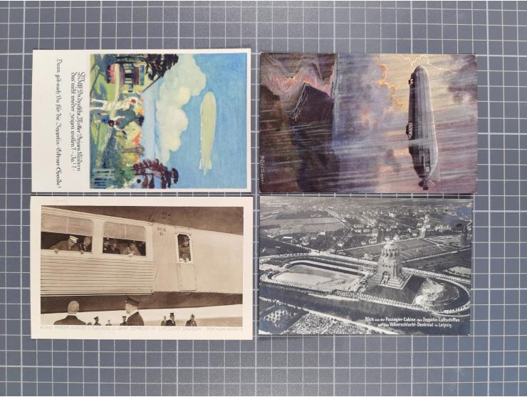 1912/38 (ca., interessante Partie, dabei über 100 Zeppelin-Belege, Karten mit 10 Pfg. und 20 Pfg. E.EL.P., Gute Zeppelin-Mark