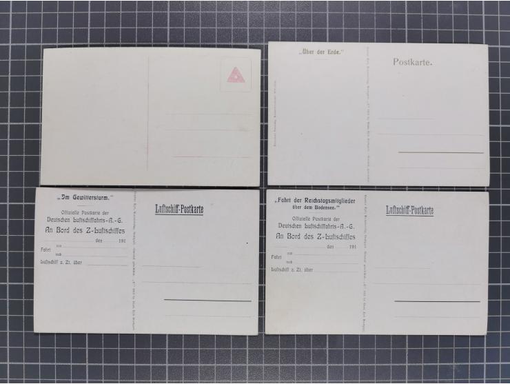 1912/38 (ca., interessante Partie, dabei über 100 Zeppelin-Belege, Karten mit 10 Pfg. und 20 Pfg. E.EL.P., Gute Zeppelin-Mark
