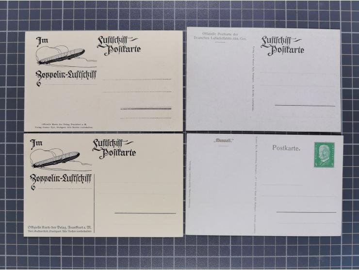 1912/38 (ca., interessante Partie, dabei über 100 Zeppelin-Belege, Karten mit 10 Pfg. und 20 Pfg. E.EL.P., Gute Zeppelin-Mark