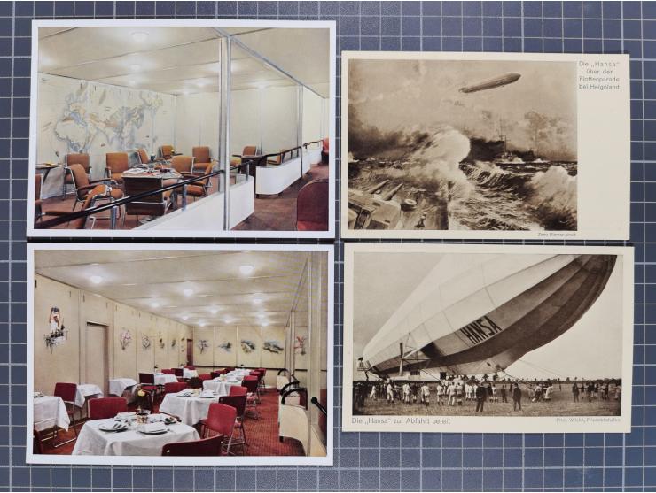 1912/38 (ca., interessante Partie, dabei über 100 Zeppelin-Belege, Karten mit 10 Pfg. und 20 Pfg. E.EL.P., Gute Zeppelin-Mark