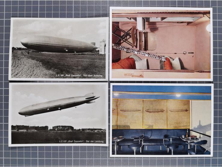 1912/38 (ca., interessante Partie, dabei über 100 Zeppelin-Belege, Karten mit 10 Pfg. und 20 Pfg. E.EL.P., Gute Zeppelin-Mark