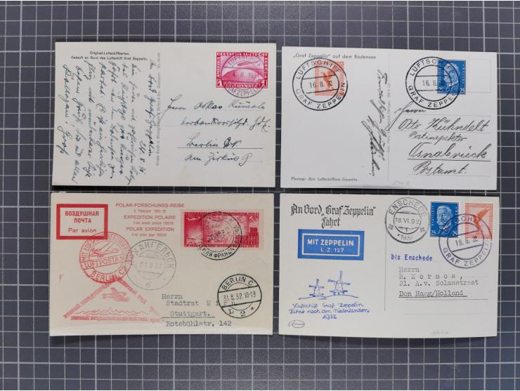 1912/38 (ca., interessante Partie, dabei über 100 Zeppelin-Belege, Karten mit 10 Pfg. und 20 Pfg. E.EL.P., Gute Zeppelin-Mark