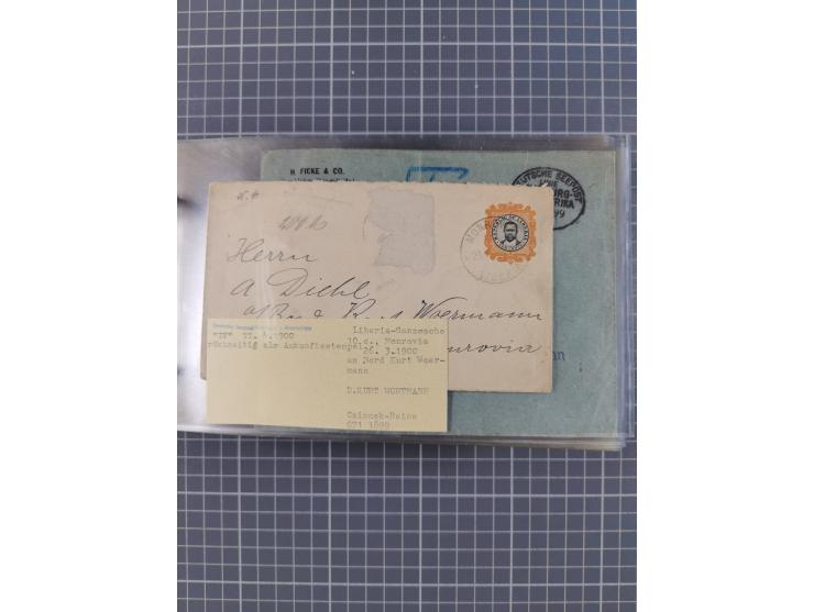 1895/1930, interessante Sammlung “DSP LINIE HAMBURG-WESTAFRIKA I-XLV” mit ca. 190 Briefen, Karten und GSK sowie ein Briefstüc