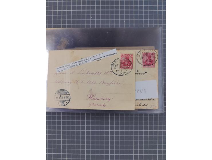 1895/1930, interessante Sammlung “DSP LINIE HAMBURG-WESTAFRIKA I-XLV” mit ca. 190 Briefen, Karten und GSK sowie ein Briefstüc