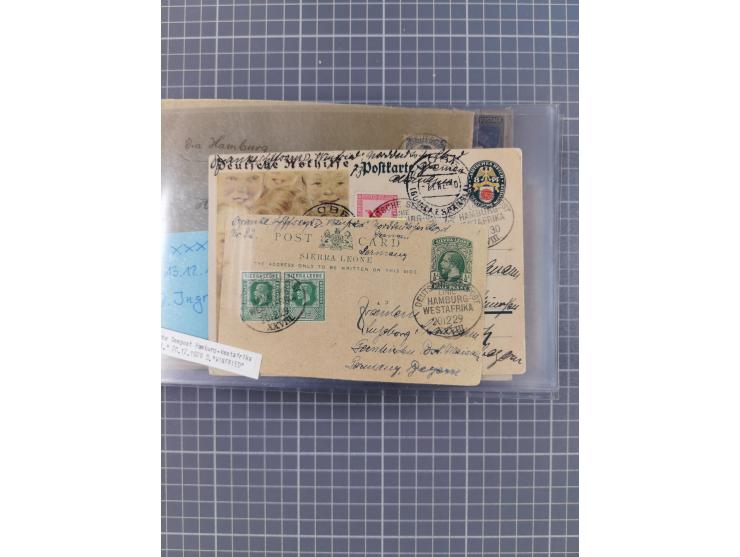 1895/1930, interessante Sammlung “DSP LINIE HAMBURG-WESTAFRIKA I-XLV” mit ca. 190 Briefen, Karten und GSK sowie ein Briefstüc