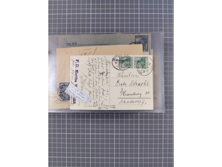 1895/1930, interessante Sammlung “DSP LINIE HAMBURG-WESTAFRIKA I-XLV” mit ca. 190 Briefen, Karten und GSK sowie ein Briefstüc