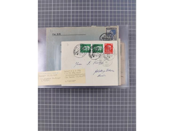 1895/1930, interessante Sammlung “DSP LINIE HAMBURG-WESTAFRIKA I-XLV” mit ca. 190 Briefen, Karten und GSK sowie ein Briefstüc