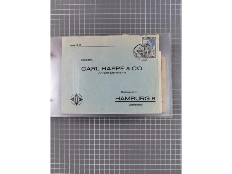 1895/1930, interessante Sammlung “DSP LINIE HAMBURG-WESTAFRIKA I-XLV” mit ca. 190 Briefen, Karten und GSK sowie ein Briefstüc