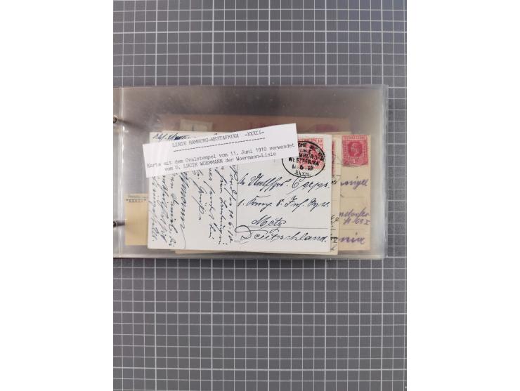 1895/1930, interessante Sammlung “DSP LINIE HAMBURG-WESTAFRIKA I-XLV” mit ca. 190 Briefen, Karten und GSK sowie ein Briefstüc