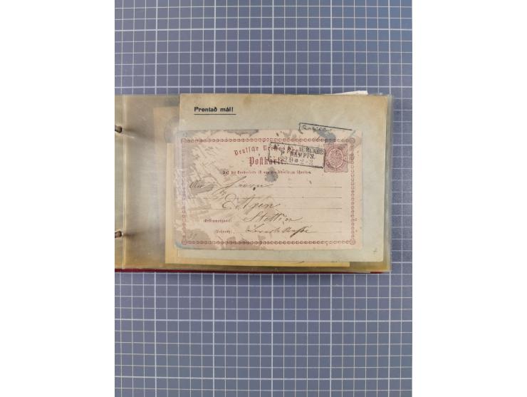 1872/1972, kleine Sammlung “Anlandestempel” inkl. Ausland mit 33 Briefen und Ganzsachen sowie einige lose Marken und Briefstü