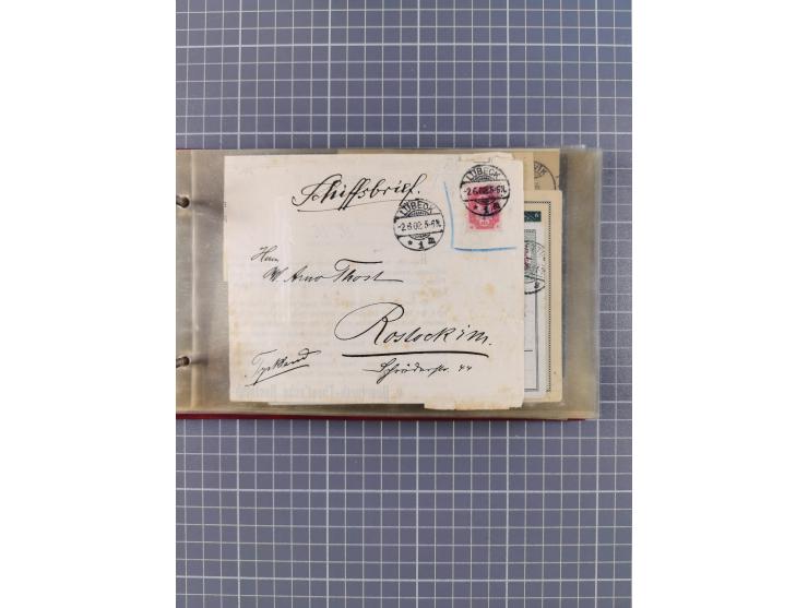 1872/1972, kleine Sammlung “Anlandestempel” inkl. Ausland mit 33 Briefen und Ganzsachen sowie einige lose Marken und Briefstü