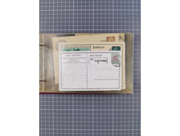 1872/1972, kleine Sammlung “Anlandestempel” inkl. Ausland mit 33 Briefen und Ganzsachen sowie einige lose Marken und Briefstü