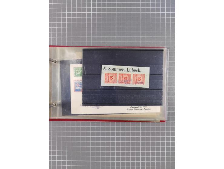 1872/1972, kleine Sammlung “Anlandestempel” inkl. Ausland mit 33 Briefen und Ganzsachen sowie einige lose Marken und Briefstü