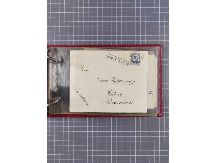 1872/1972, kleine Sammlung “Anlandestempel” inkl. Ausland mit 33 Briefen und Ganzsachen sowie einige lose Marken und Briefstü