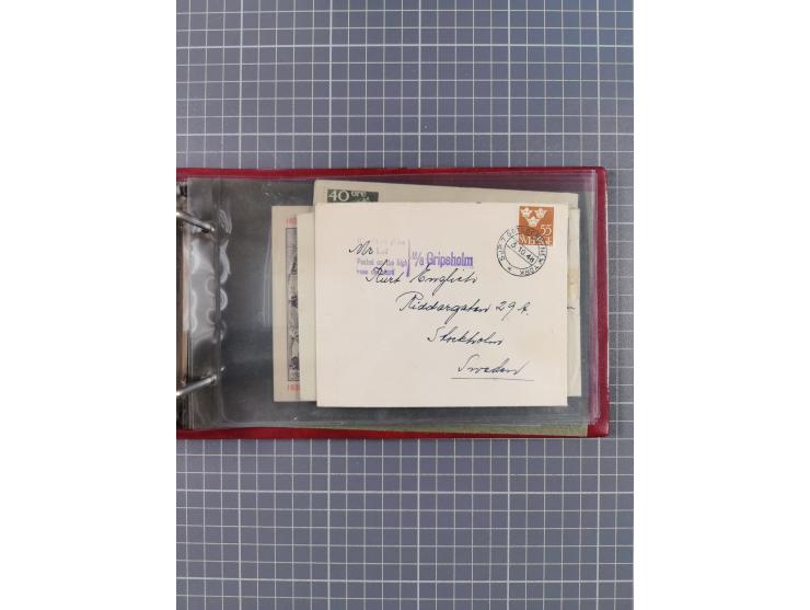 1872/1972, kleine Sammlung “Anlandestempel” inkl. Ausland mit 33 Briefen und Ganzsachen sowie einige lose Marken und Briefstü