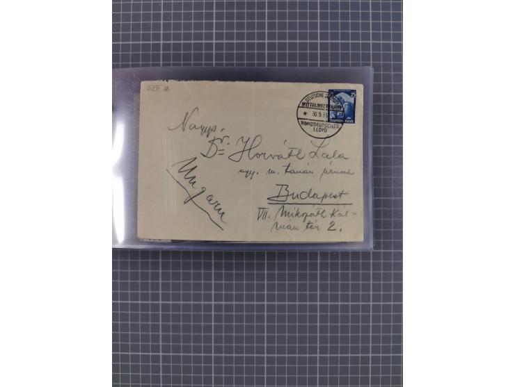 1927/39, interessante Sammlung “Norddeutscher Lloyd - Sonderreisen” mit ca. 100 Briefen, Karten und GSK, dabei Mittelmehrfahr
