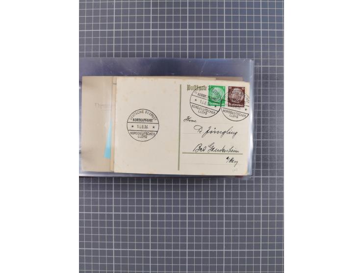 1927/39, interessante Sammlung “Norddeutscher Lloyd - Sonderreisen” mit ca. 100 Briefen, Karten und GSK, dabei Mittelmehrfahr