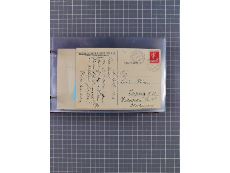 1927/39, interessante Sammlung “Norddeutscher Lloyd - Sonderreisen” mit ca. 100 Briefen, Karten und GSK, dabei Mittelmehrfahr