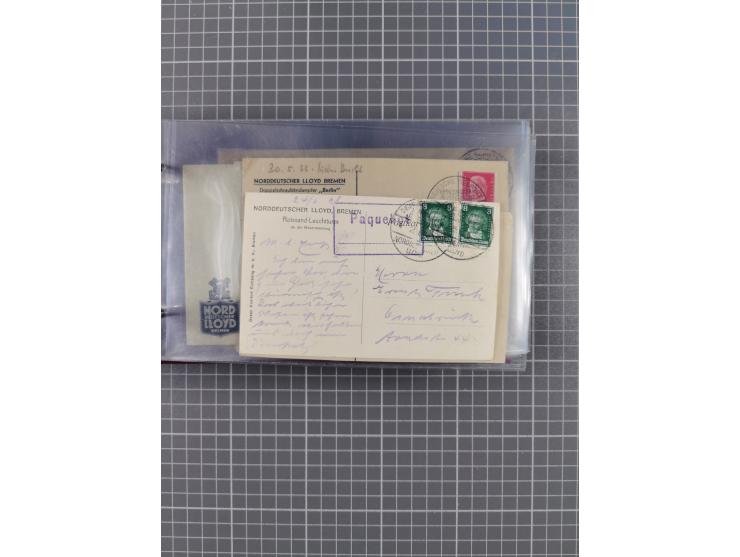 1927/39, interessante Sammlung “Norddeutscher Lloyd - Sonderreisen” mit ca. 100 Briefen, Karten und GSK, dabei Mittelmehrfahr