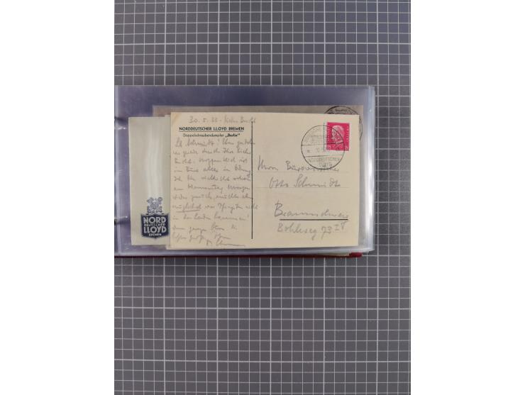 1927/39, interessante Sammlung “Norddeutscher Lloyd - Sonderreisen” mit ca. 100 Briefen, Karten und GSK, dabei Mittelmehrfahr
