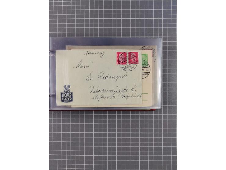 1927/39, interessante Sammlung “Norddeutscher Lloyd - Sonderreisen” mit ca. 100 Briefen, Karten und GSK, dabei Mittelmehrfahr