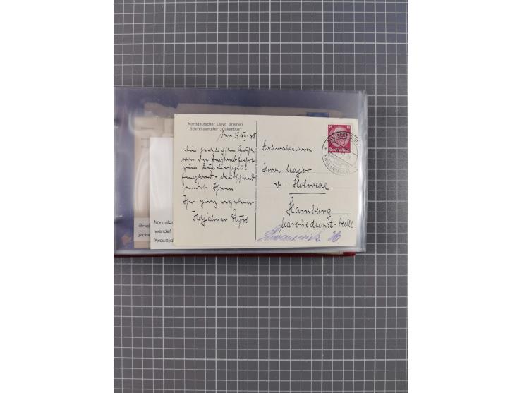 1927/39, interessante Sammlung “Norddeutscher Lloyd - Sonderreisen” mit ca. 100 Briefen, Karten und GSK, dabei Mittelmehrfahr