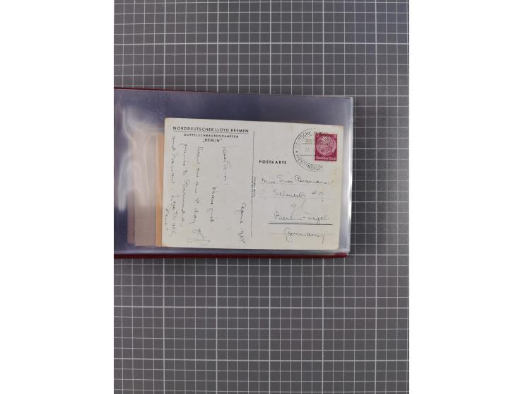 1927/39, interessante Sammlung “Norddeutscher Lloyd - Sonderreisen” mit ca. 100 Briefen, Karten und GSK, dabei Mittelmehrfahr