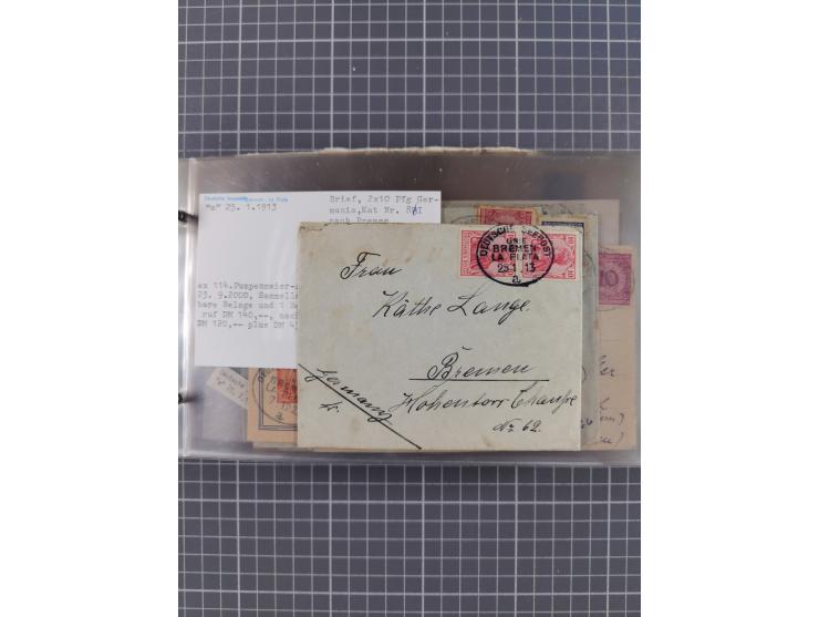 1897/1934, Sammlung “DSP LINIE BREMEN-LA PLATA” mit ca. 135 Briefen, Karten und GSK mit diversen Unterscheidungs-Buchstaben, 