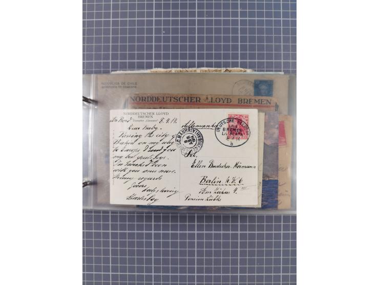 1897/1934, Sammlung “DSP LINIE BREMEN-LA PLATA” mit ca. 135 Briefen, Karten und GSK mit diversen Unterscheidungs-Buchstaben, 