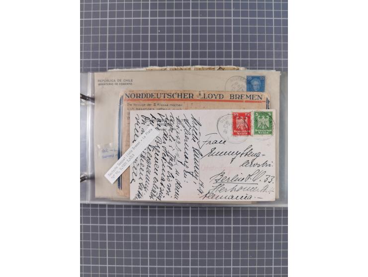 1897/1934, Sammlung “DSP LINIE BREMEN-LA PLATA” mit ca. 135 Briefen, Karten und GSK mit diversen Unterscheidungs-Buchstaben, 