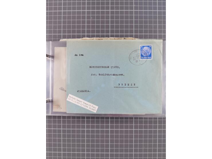 1897/1934, Sammlung “DSP LINIE BREMEN-LA PLATA” mit ca. 135 Briefen, Karten und GSK mit diversen Unterscheidungs-Buchstaben, 