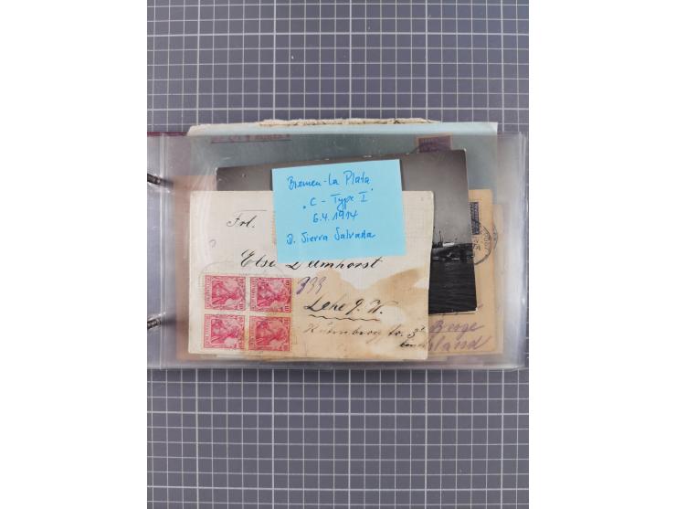 1897/1934, Sammlung “DSP LINIE BREMEN-LA PLATA” mit ca. 135 Briefen, Karten und GSK mit diversen Unterscheidungs-Buchstaben, 