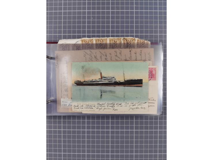 1897/1934, Sammlung “DSP LINIE BREMEN-LA PLATA” mit ca. 135 Briefen, Karten und GSK mit diversen Unterscheidungs-Buchstaben, 