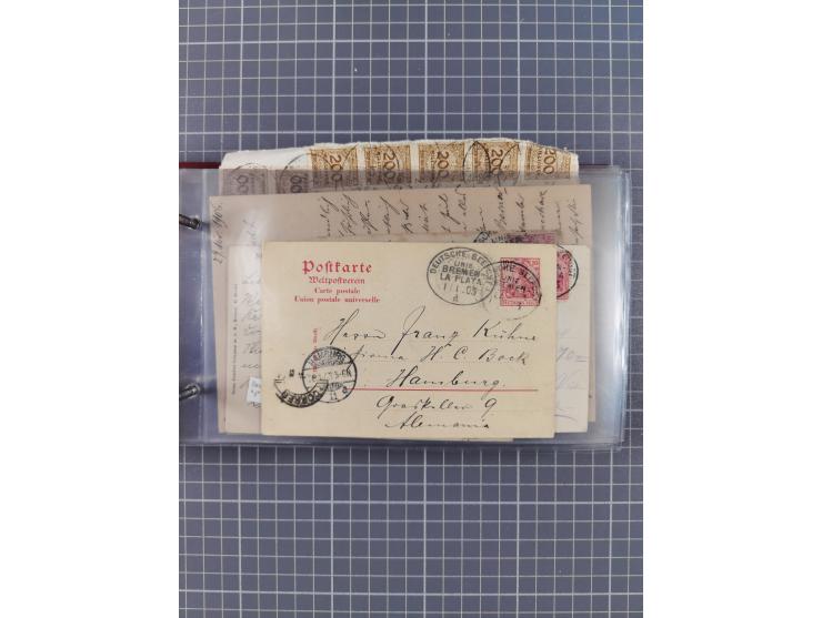 1897/1934, Sammlung “DSP LINIE BREMEN-LA PLATA” mit ca. 135 Briefen, Karten und GSK mit diversen Unterscheidungs-Buchstaben, 