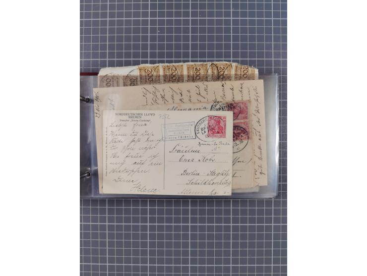 1897/1934, Sammlung “DSP LINIE BREMEN-LA PLATA” mit ca. 135 Briefen, Karten und GSK mit diversen Unterscheidungs-Buchstaben, 