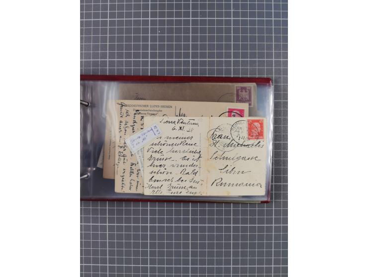 1897/1934, Sammlung “DSP LINIE BREMEN-LA PLATA” mit ca. 135 Briefen, Karten und GSK mit diversen Unterscheidungs-Buchstaben, 