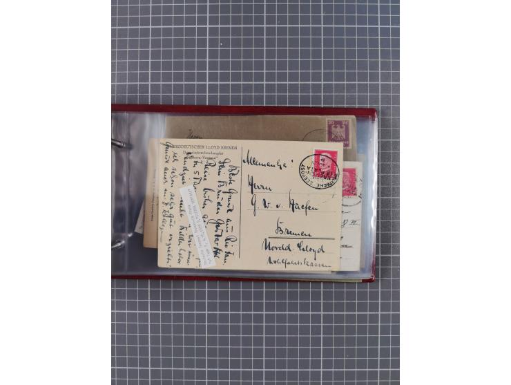 1897/1934, Sammlung “DSP LINIE BREMEN-LA PLATA” mit ca. 135 Briefen, Karten und GSK mit diversen Unterscheidungs-Buchstaben, 